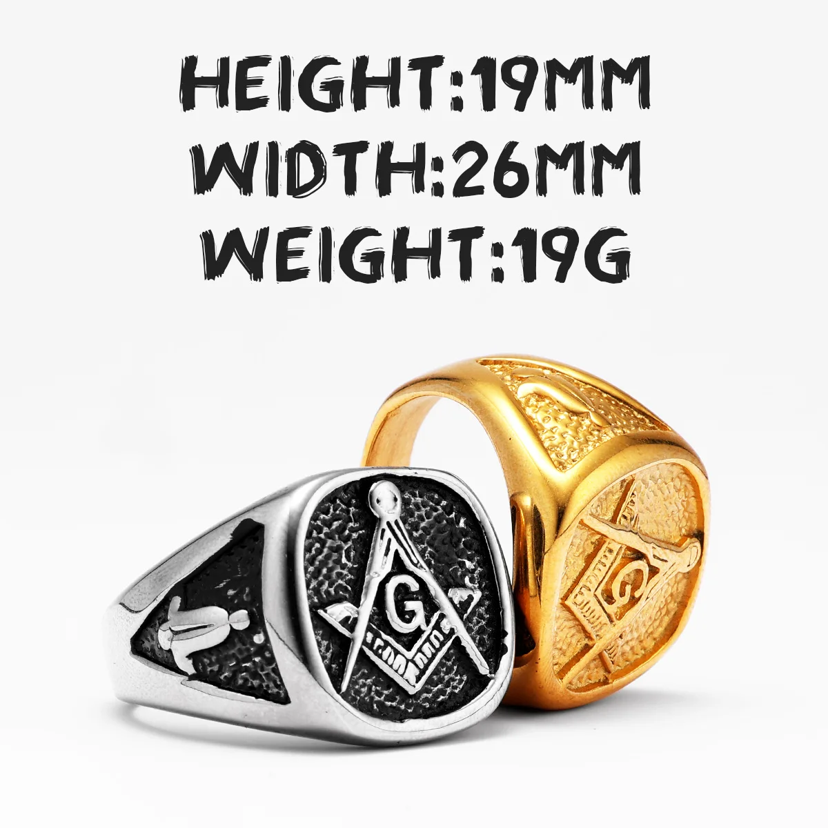 Luxury Masonic Men Rings Stainless Steel Jewelry Vintage Punk Rock Cool Stuff Fashion Accessories For Women Gift Wholesale