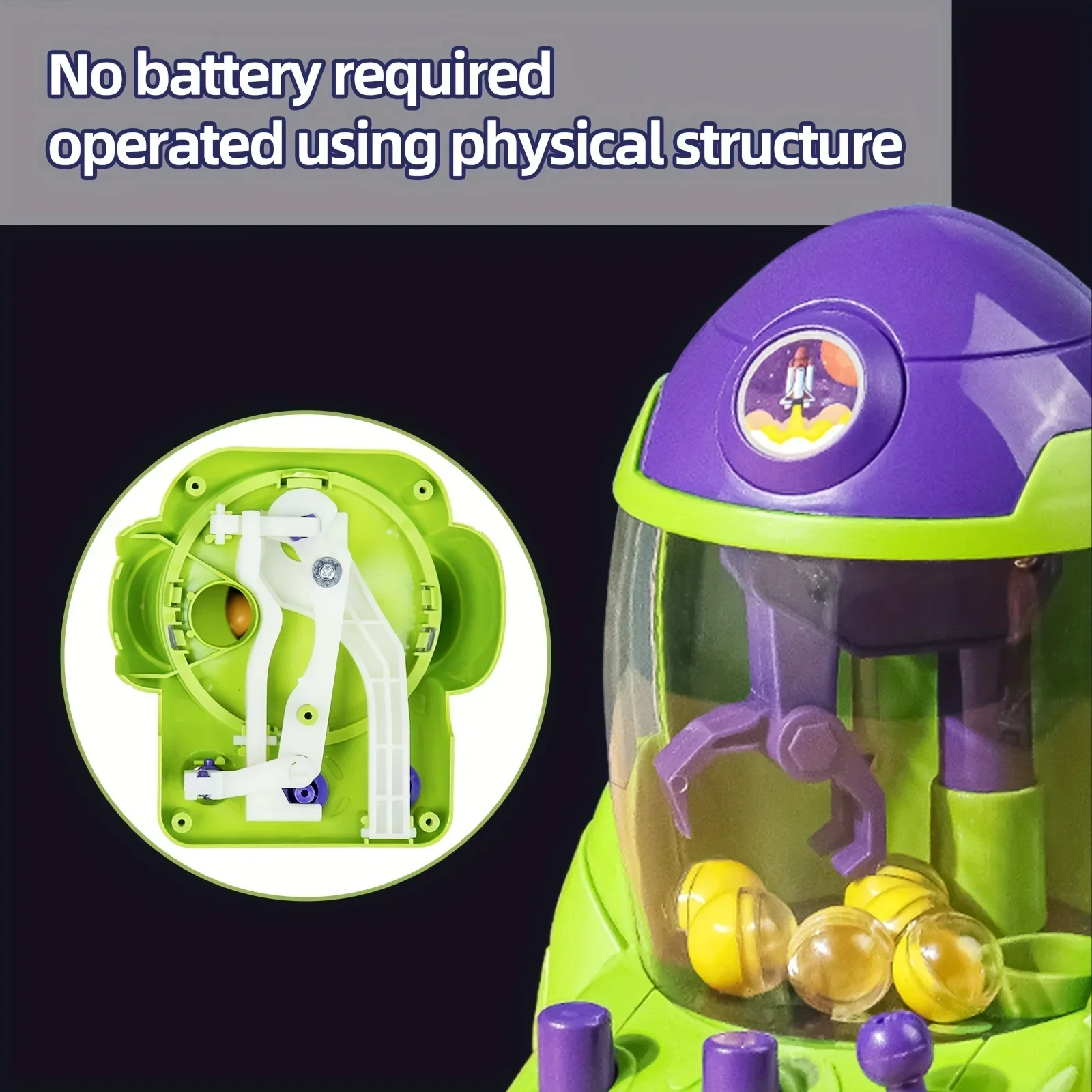 Space Rocket Game Console, Children's Ball Catching Machine, Mini Claw Machine Toy, Parent-child Puzzle Ball Catching Fun