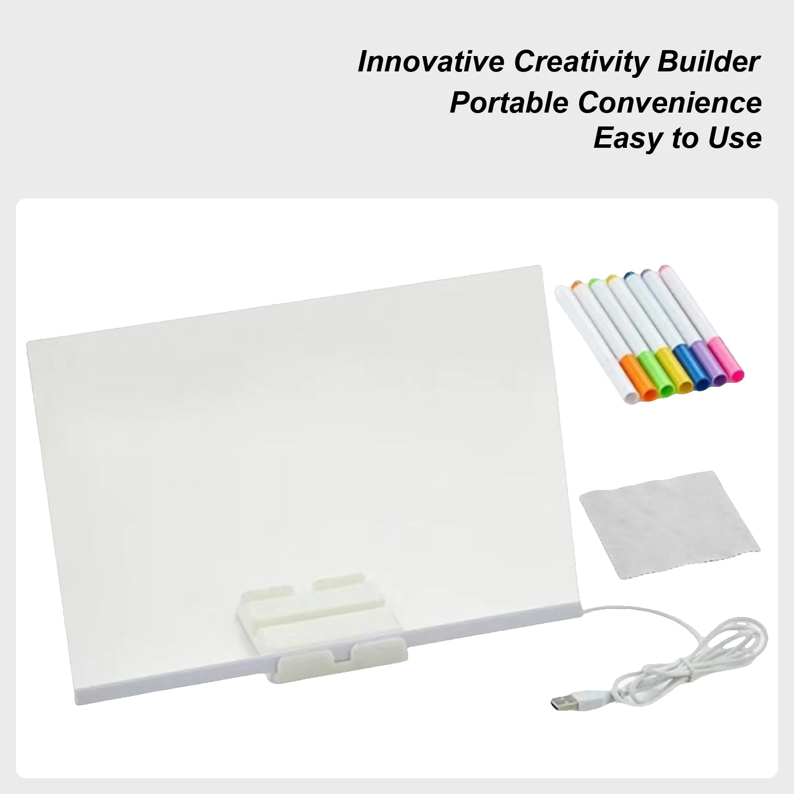 LED Writing Board Toddler Painting Board Educational Drawing Supplies Erasable Doodle Tool For Travel Boys Girls Kindergarten