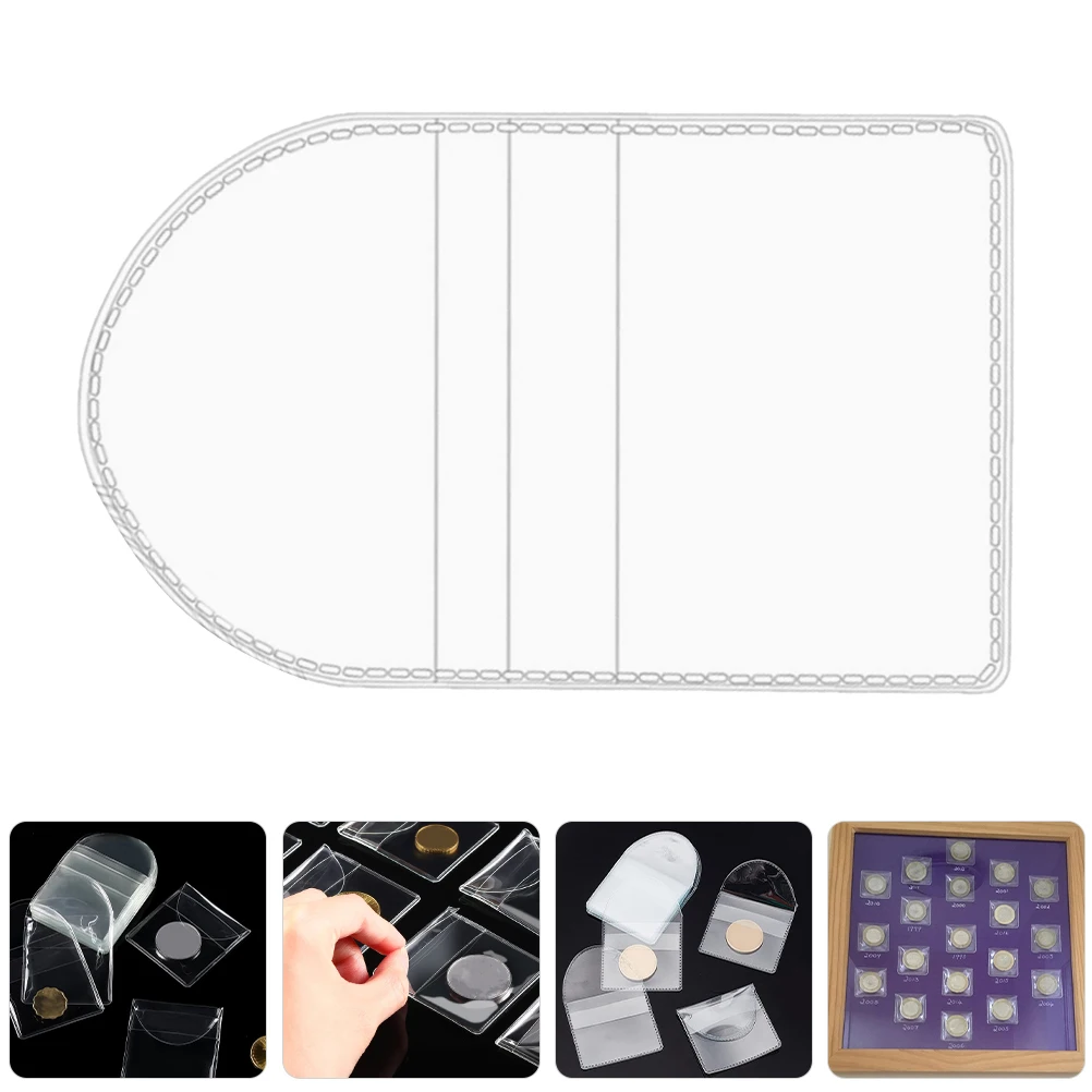 

50Pcs High Transparency Coin Holder Sleeves Clear PVC Pouch Dust And Moisture Protection For Coins Stamps Collectibles