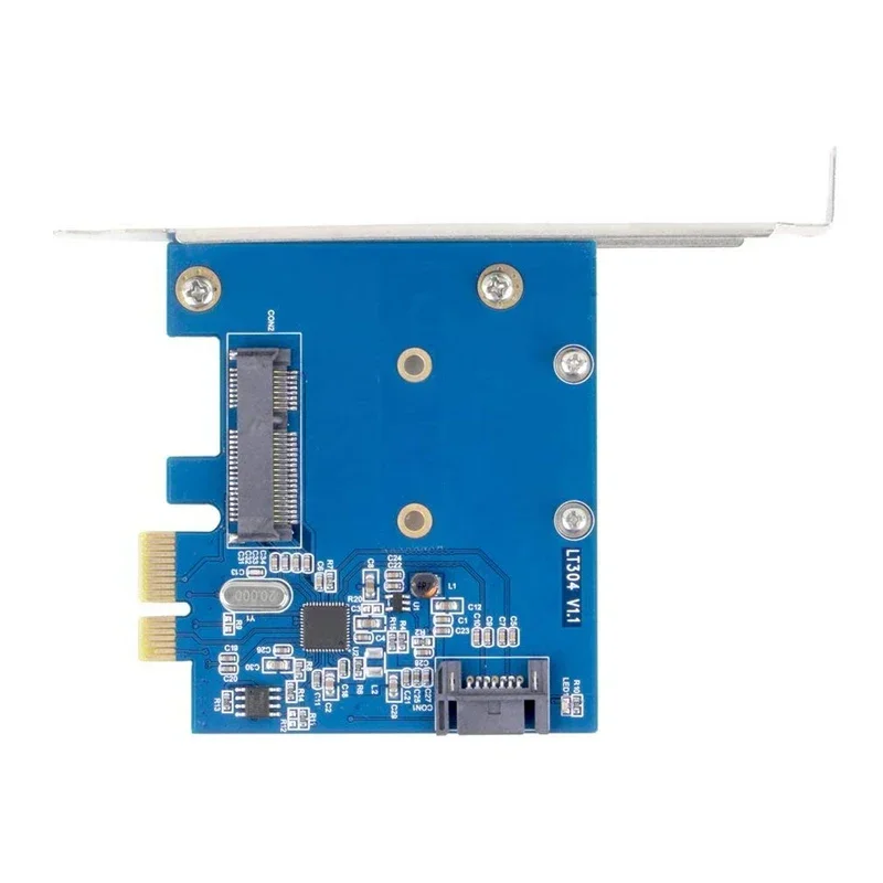 PCIe X1 To MSATA SSD SATA3.0 Combo Expansion Card ASM1061 Chipset PCI Express Controller Mini SATA SSD Adapter for PC Desktop