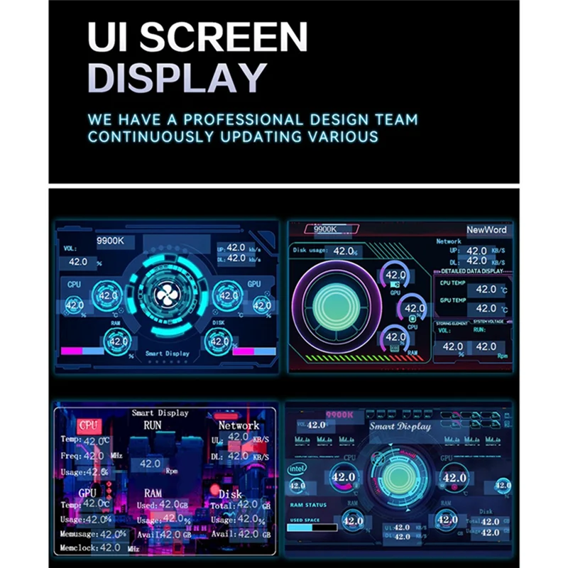 Dual-Use Computer Sub-Screen Portable 3.5 Inch LCD Computer Monitoring USB Sub-Screen Desktop Computer Screen,White