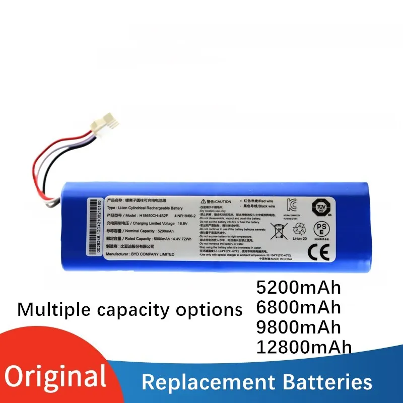 New for Lenovo T1S Pro Rechargeable Li-ion Battery Robot Vacuum Cleaner Battery Pack with Capacity 5200mAh/12800mAh