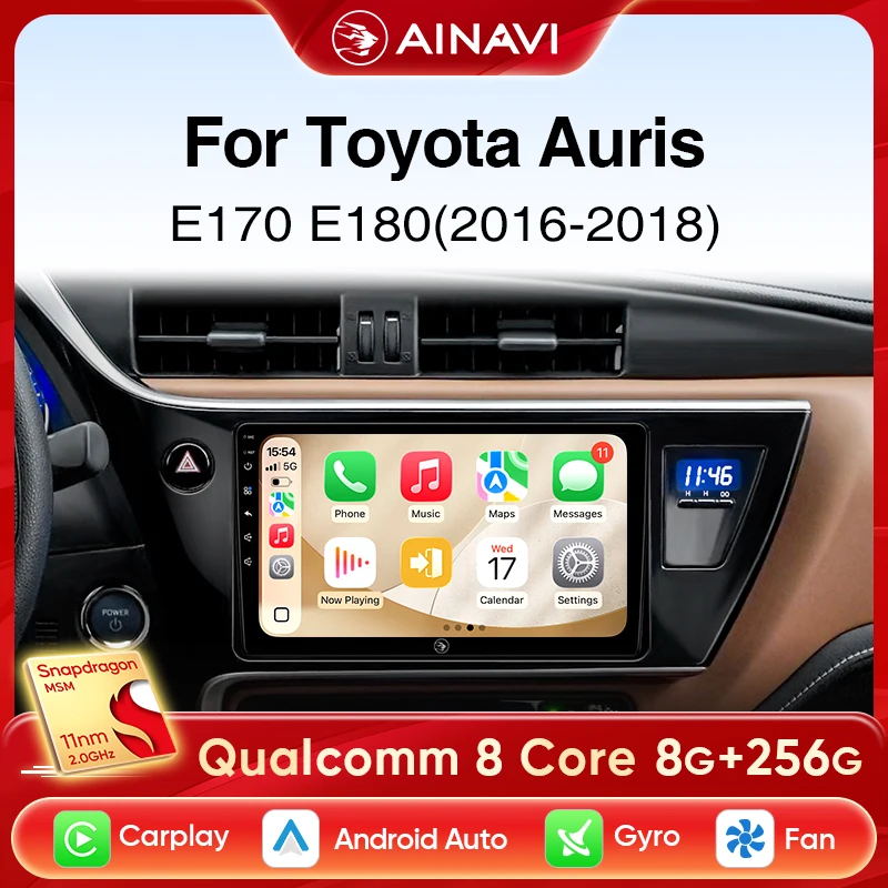 Ainavi Car Radio For Toyota Auris 2016 2017 2018 Corolla Altis Hybrid E170 E180 Carplay Android Auto Multimedia Player Stereo 4G