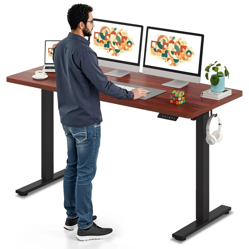Electric Standing Desk 60 X 24 Inches Whole-Piece Desktop Height Adjustable Stand Up Desk W/6-Button Controller, Customized