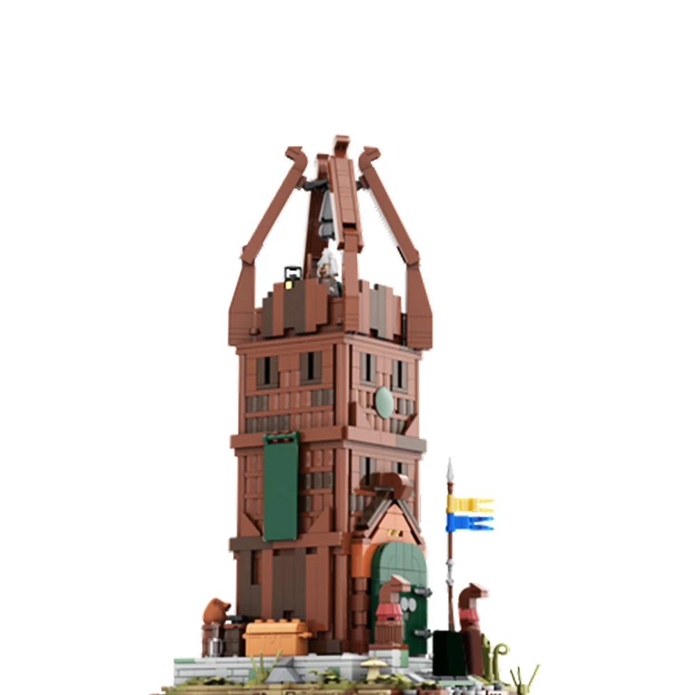 Gobricks MOC Rohan Watchtower Middle-Earth Building Block set Medieval Street View Bell Tower Architecture Brick Toys Kids Gift