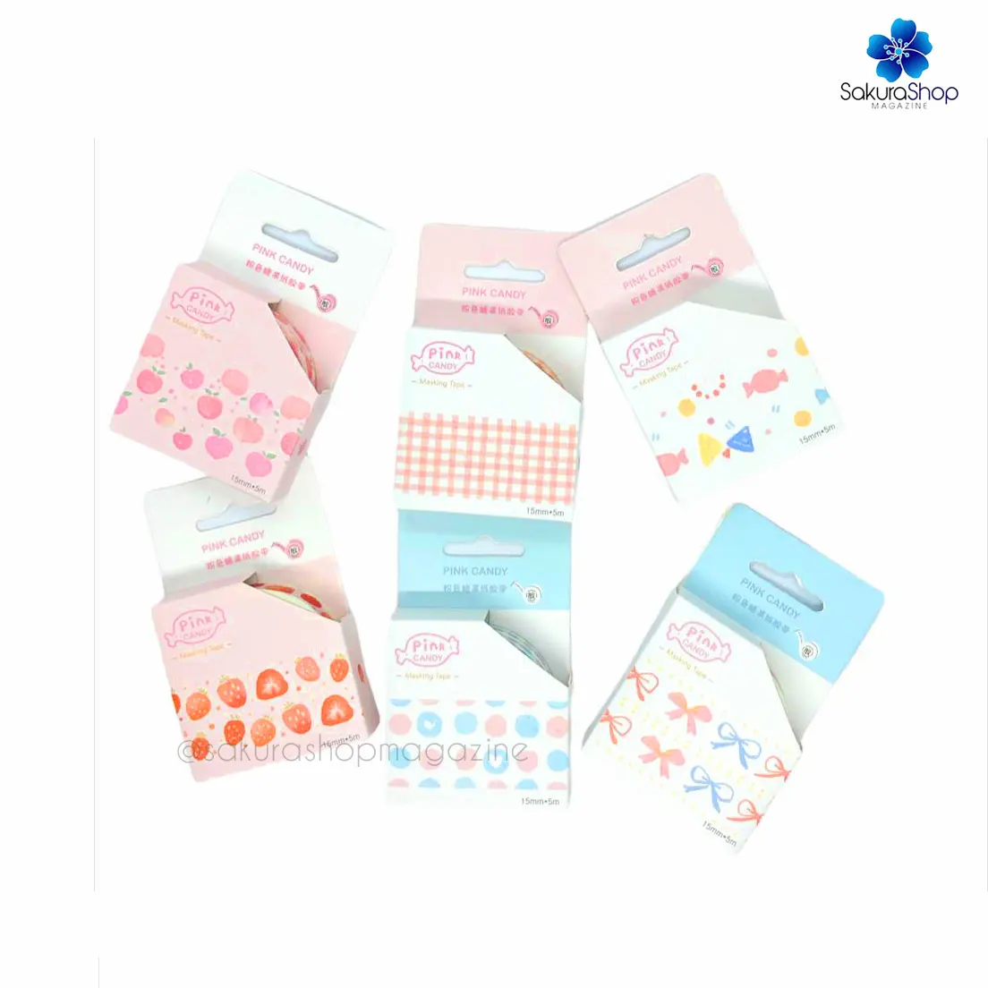 Washi Tape Pink Candy Fruit Tom Pastel 5M