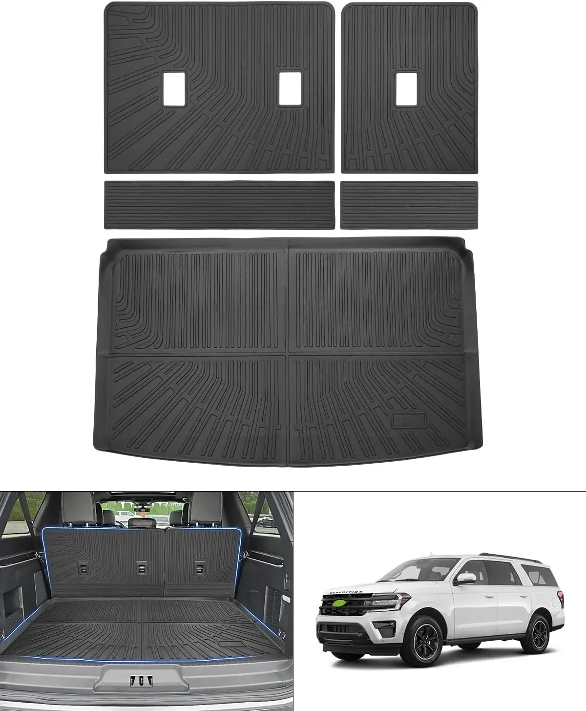 

All-Weather Rear Seat & Cargo Mat for Ford Expedition Max/Lincoln Navigator L 2018-2024, Durable Trunk Cover Accessories