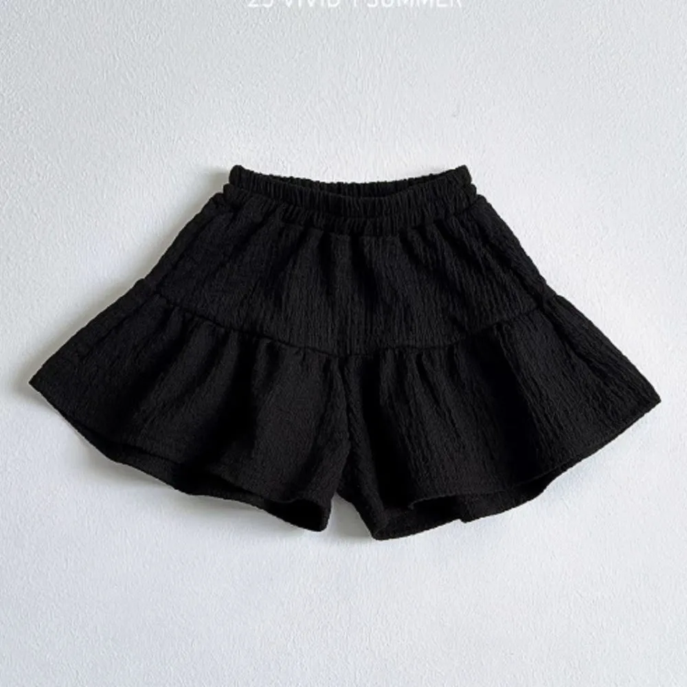 K2655 Girls Plaid Short Pants Summer Skirt Thin Versatile Black Plaid Shorts for Kids image 4