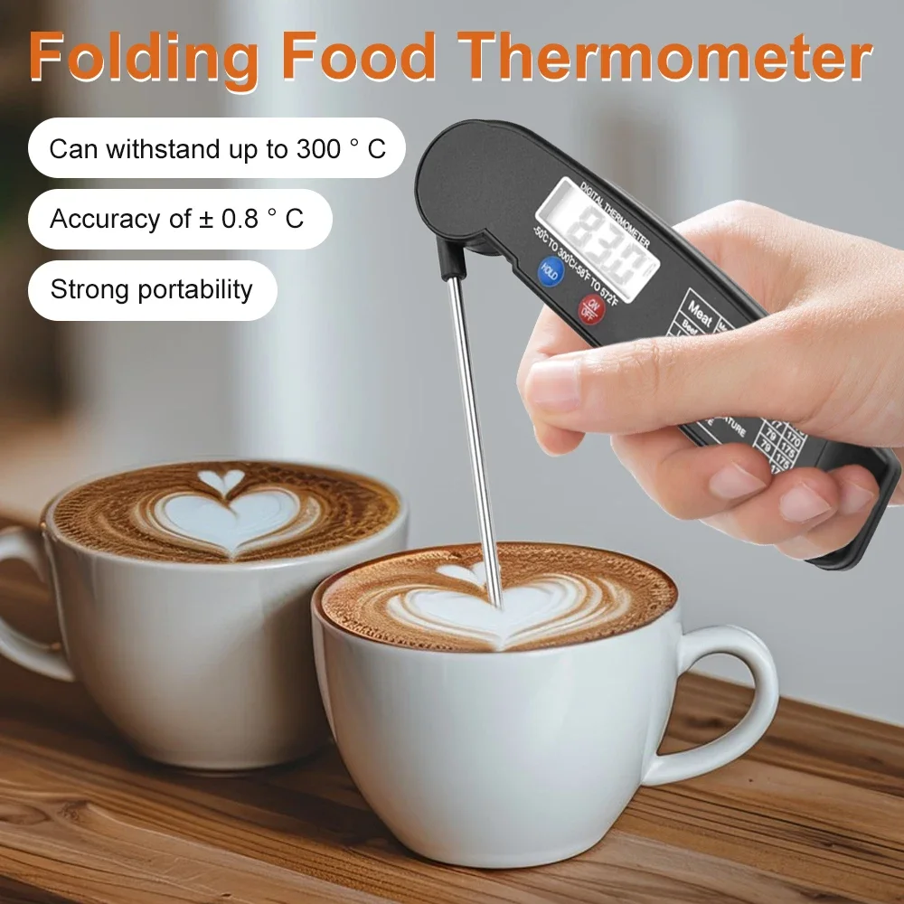 Folding Food Thermometer Kitchen BBQ Thermometer Water Oil Cooking Meat Food Thermometers Cake Candy Fry Grill Dinning Household