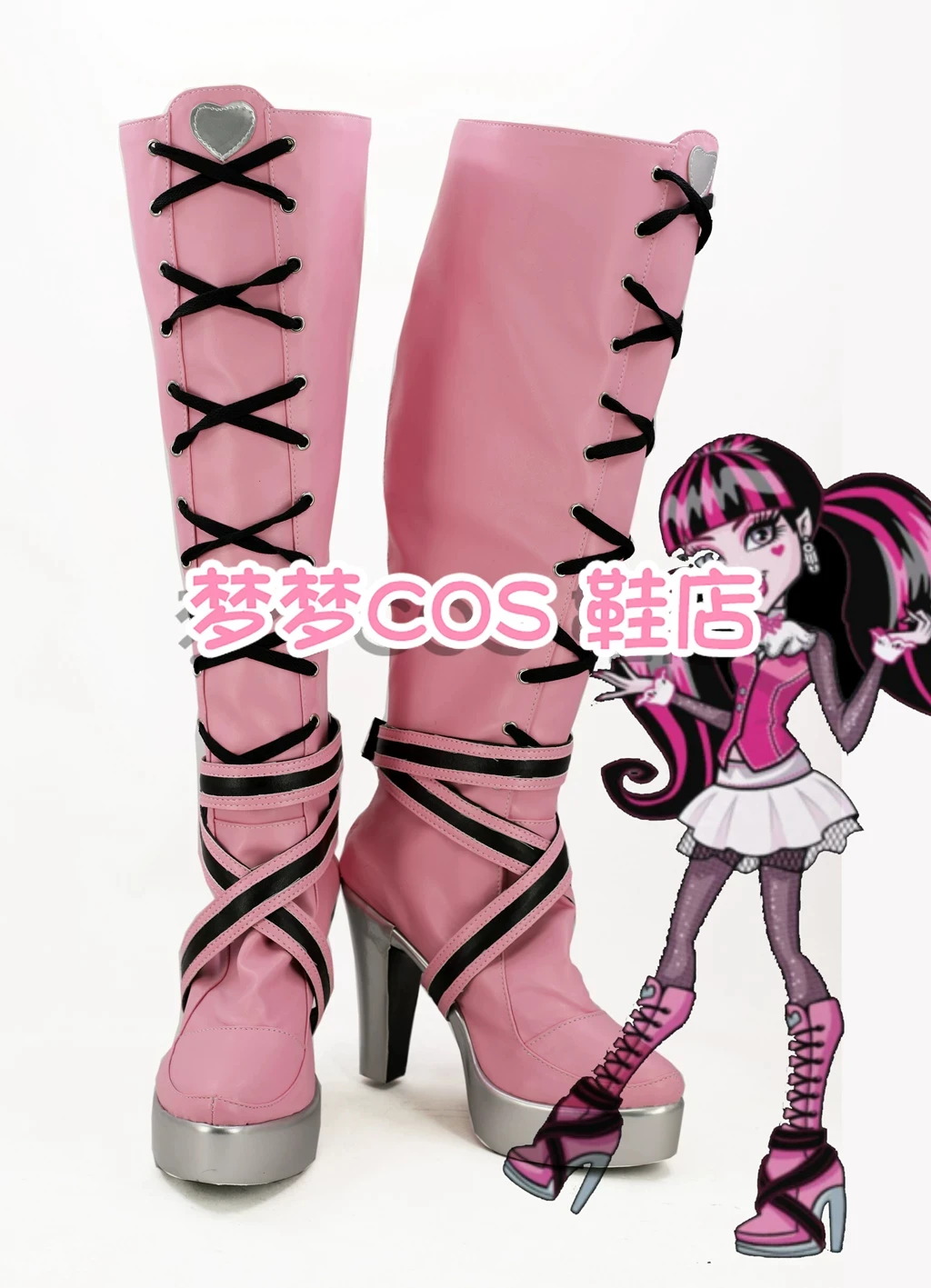 Monster Fantasy Draculaura Cosplay Shoes Boots Halloween Carnival Party Boots Anime High School Shoes