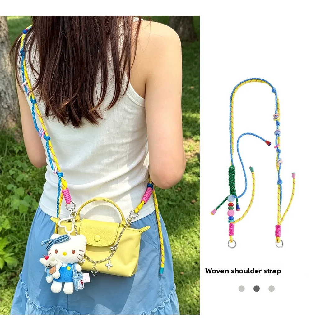 Woven Bag Shoulder Strap For Mini Longchamp Colorful Bag Durable Fashion Good Quality Bag Modification Bag Accessories