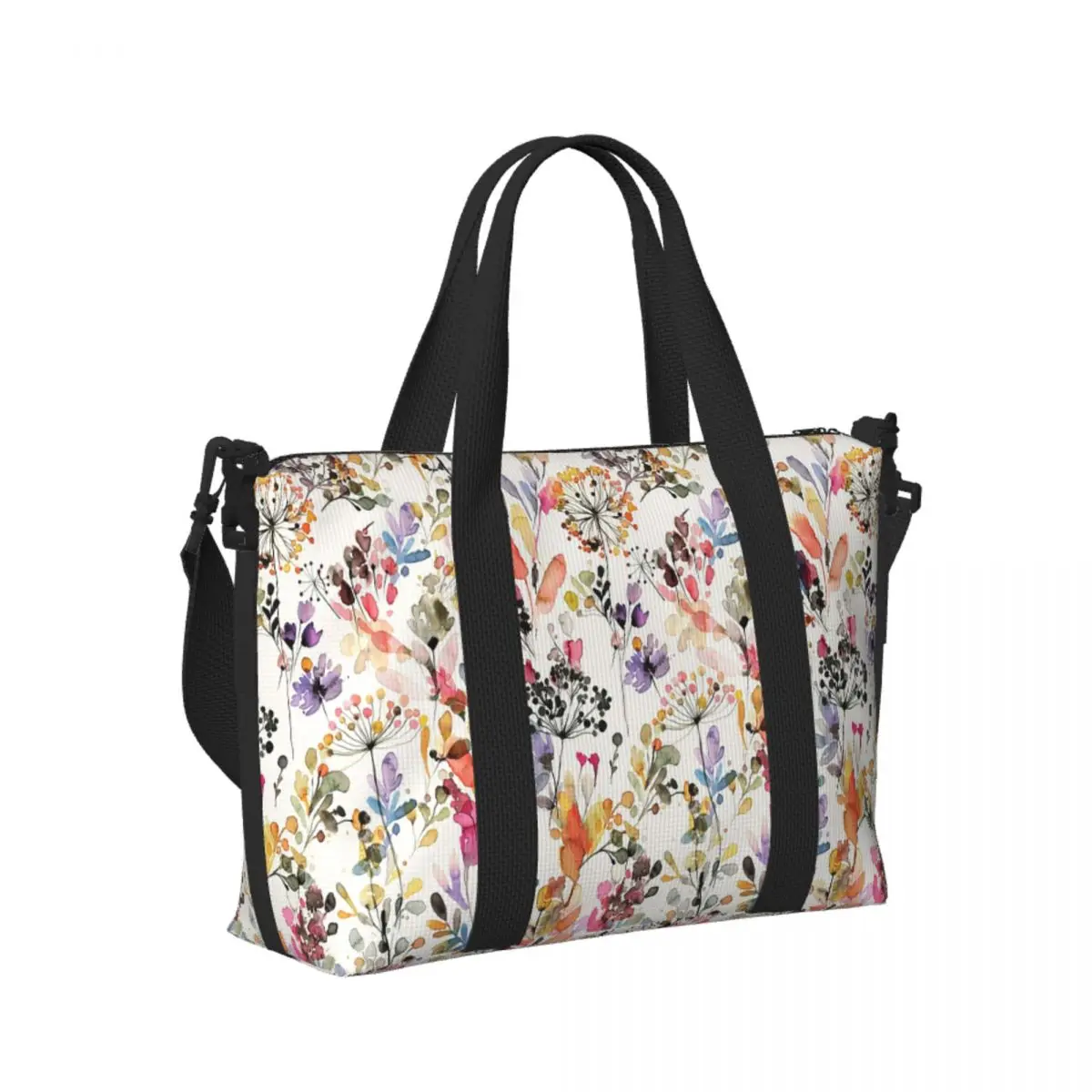 

Дикие цветы и растения, акварель, дикая природа, ботанический принт, пляжная дорожная сумка, сумки-тоут, женская дорожная сумка для покупок