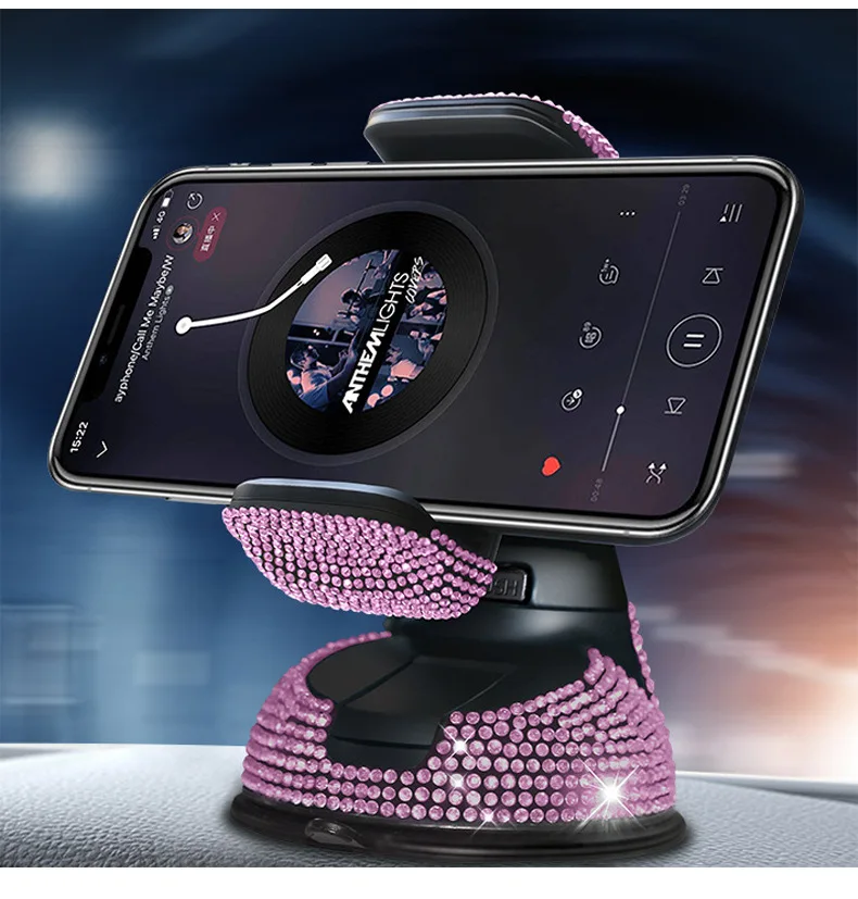 Automotive accessories embedded with pink diamonds, rhinestone interiors, essential car products - a variety of choices