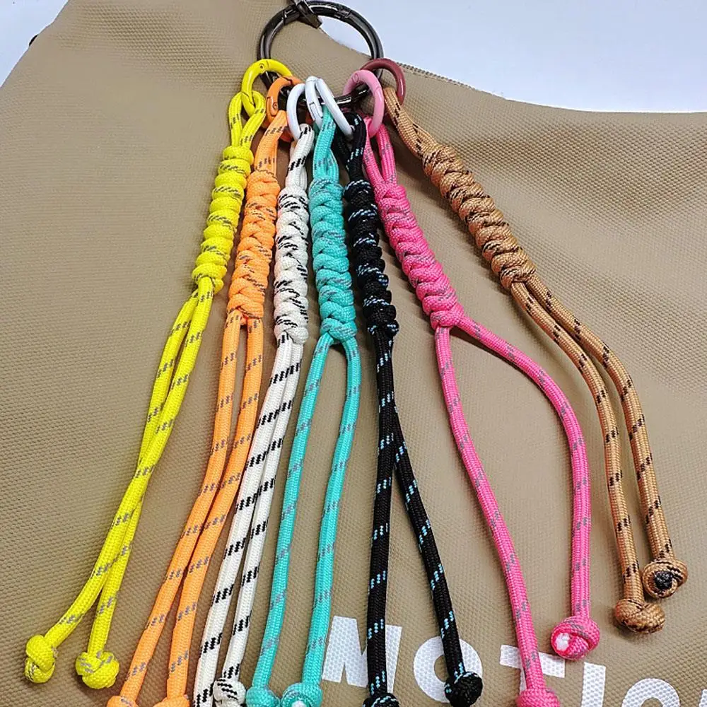 Phone Ornament Bag Hanging Hand Woven Rope Small Keychain Colorful Bag Pendant Nylon Rope Simple Tassel Decor Useful Pouch Charm