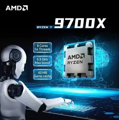 New AMD Ryzen 7 9700X Processor 8 Core 16 Thread 4NM 32M L3 Cache 3.8GHz 65W AM5 DDR5 Desktop CPU Without Fan