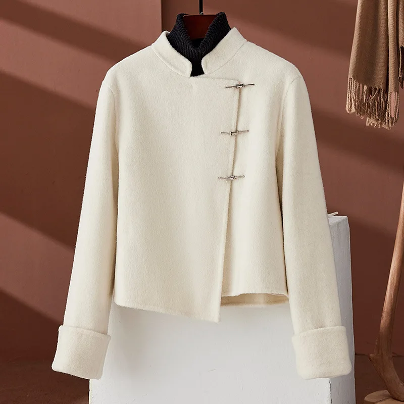 

New Autumn Winter Double-sided Wool Coat Women's Woolen Coat