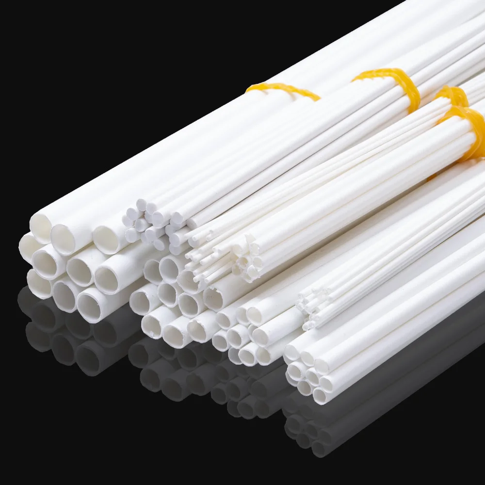 20Pcs ABS White Hollow/Solid Round Tube Stick For Architecture Model DIY Materials Building Handmade Sand Table Diorama Kit 25cm