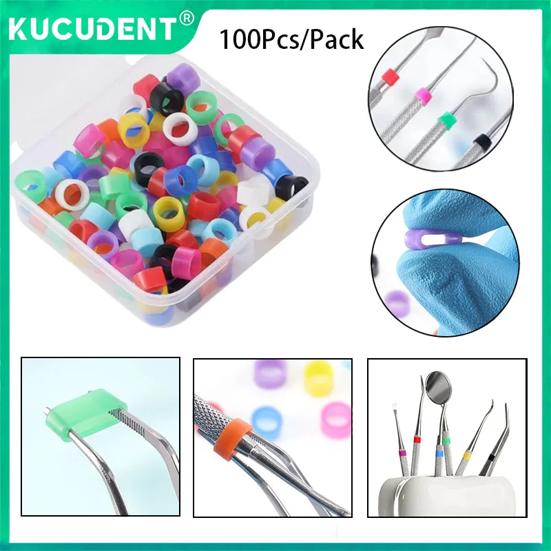 

100 шт., стоматологическое кольцо с цветовым кодом, силиконовый идентификационный круг, ортодонтический инструмент, стоматологический материал, автоклавируемое распознавание