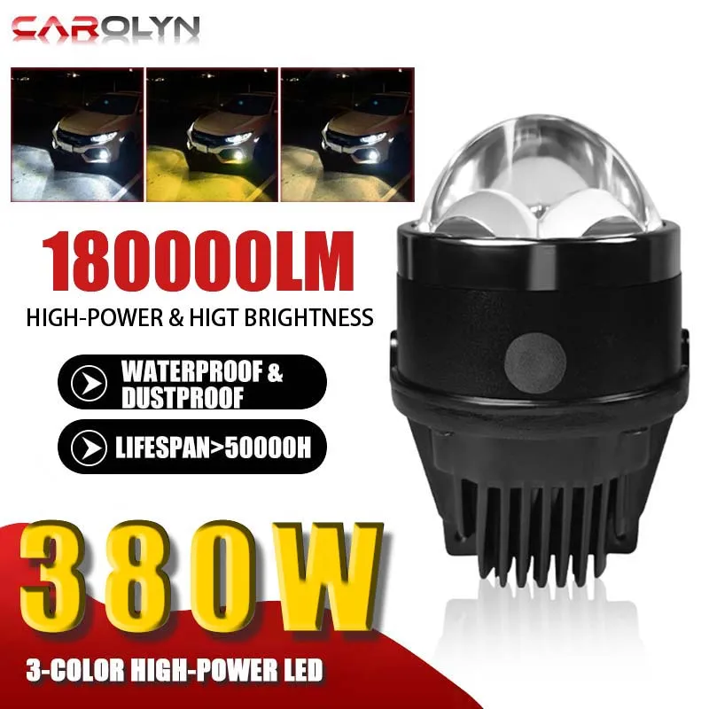 2pcs led double-laser bi led projector fog lens headlights motorcycle LED lens Car light fog LED light fog bulb