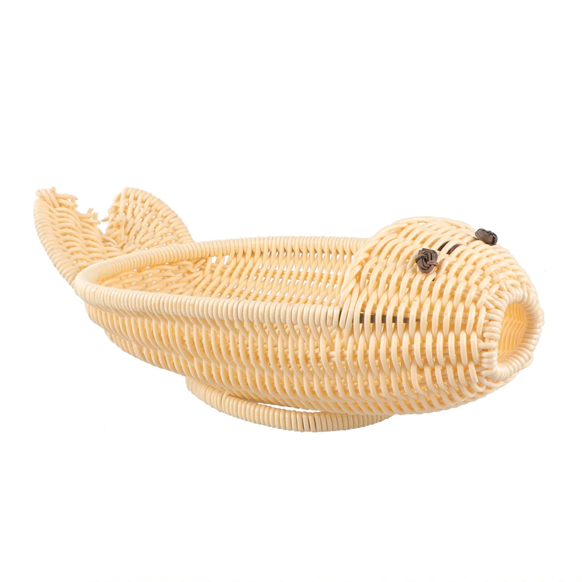 

Fruit Basket Woven Baskets Simulated Rattan Plastic Storage Fish Shaped Bread Container Snack Box Home Kitchen Decor Storage