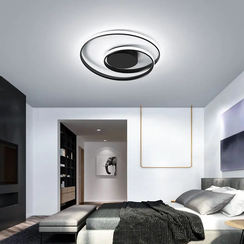 Luz de techo de aluminio para sala de estar, accesorios de iluminación modernos, luces de dormitorio creativas nórdicas montadas en el techo, nueva