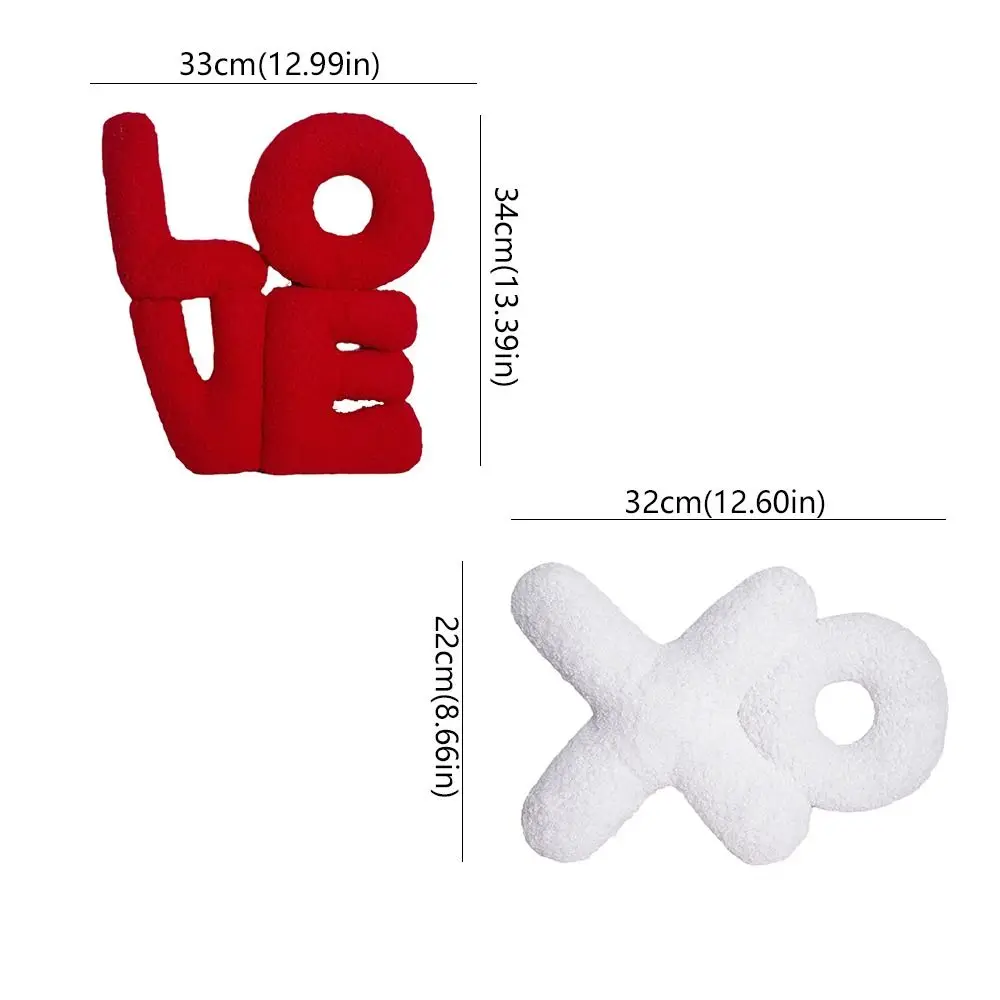 Romantic Valentines LOVE Pillow Elastic Exquisite Letters Throw Pillow Reusable XO Letters Pillow Holiday Festival Decor