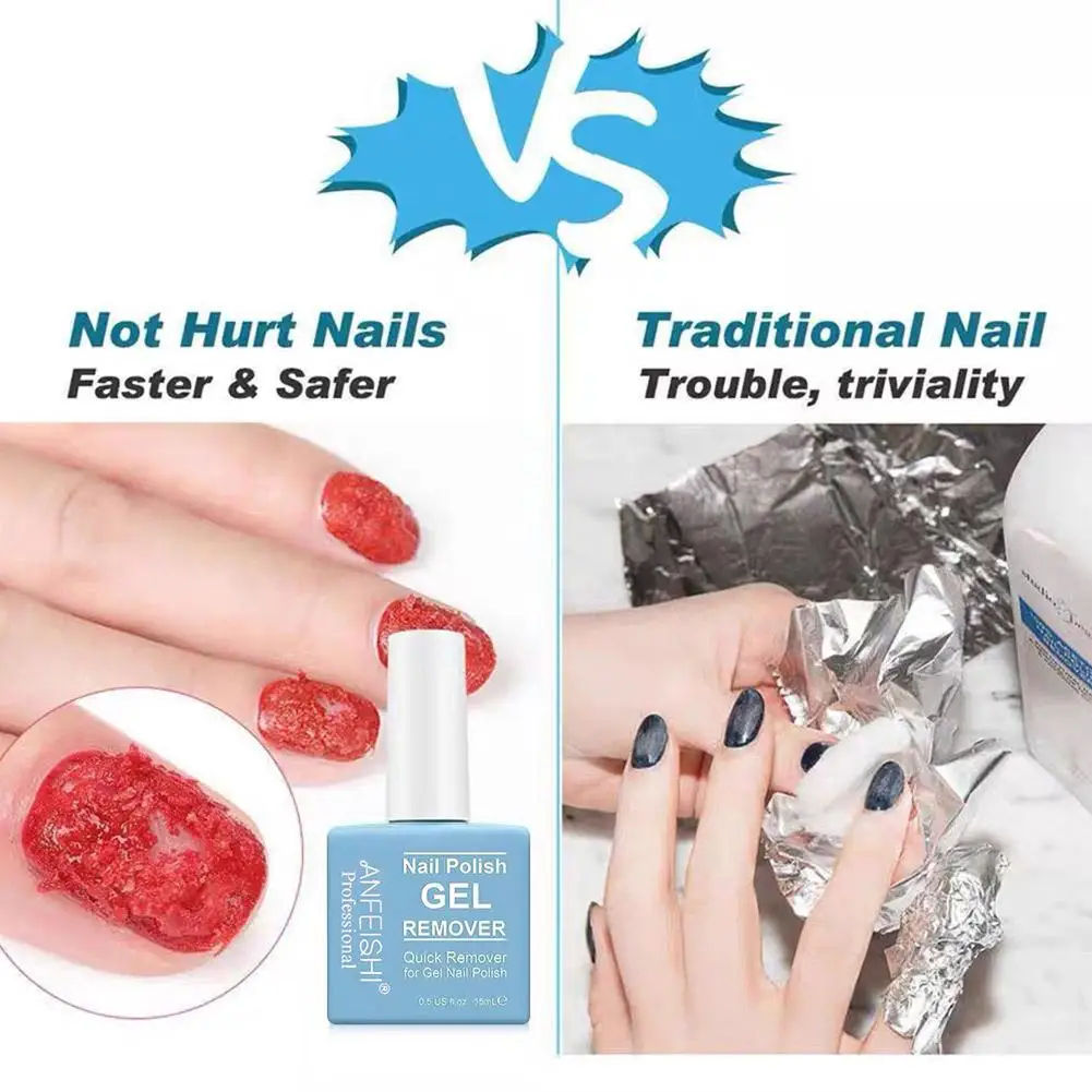 2Pcs Nail Polish Remover Gel with Cuticle Pusher and Scraper Quickly Removing Gel Nails in 2-5 Minutes No Need For Foil Soaking