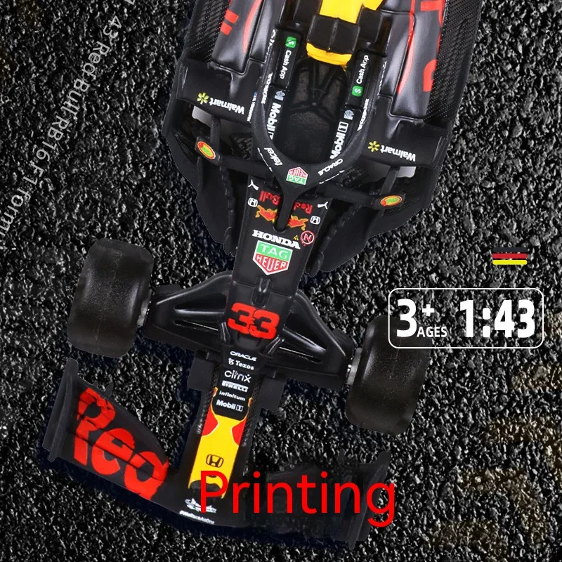 Bburago 1:43 F1 Model Reguliere Versie 2023 Red Bull Racing Rb19 #1 Verstappen #11 Perez Legering Auto Formule Gegoten Speelgoed