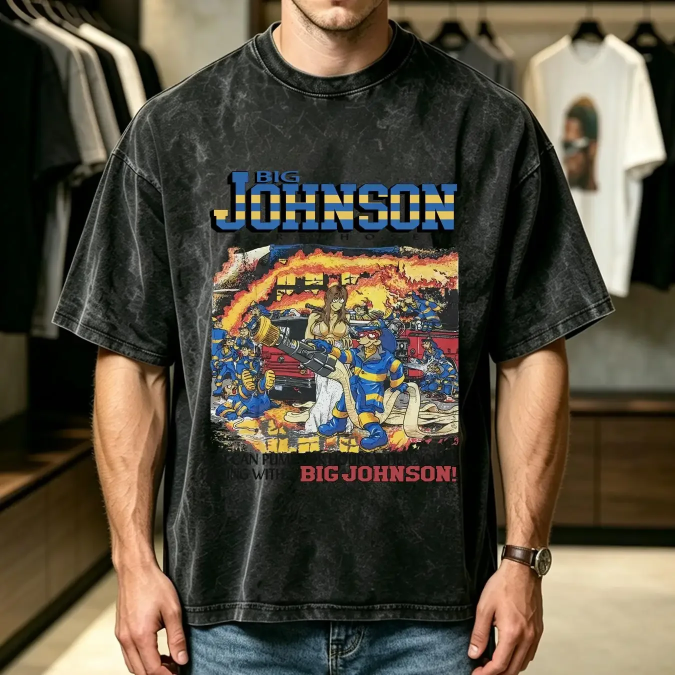 washed T Shirt Big Johnson HOT new short sleeve summer vintage Washed Stylish Comfortable designer clothes