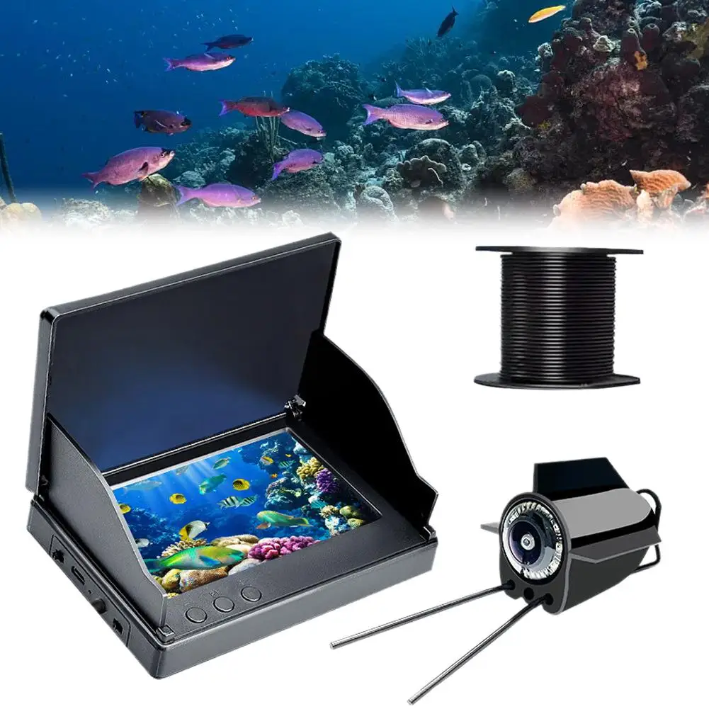 Submarine Ultra-clear Fish-finding Camera 5/4.3-inch Camera Night Ultra-clear Underwater Waterproof Fish Vision Watching Di I2E8