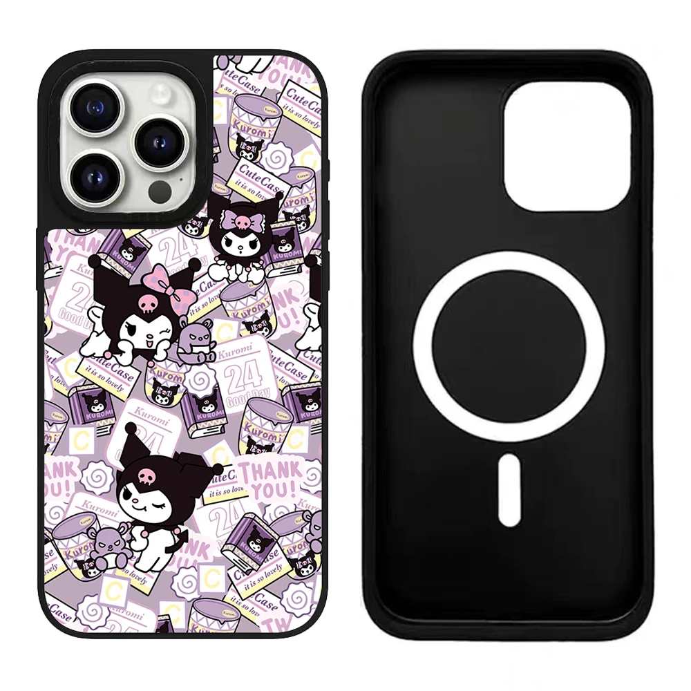 

Cartoon Cute Magnetic Mirror Phone Case for iPhone Shockproof Cover 17 16 15 14 13 12 pro Max Compatible with Various Models