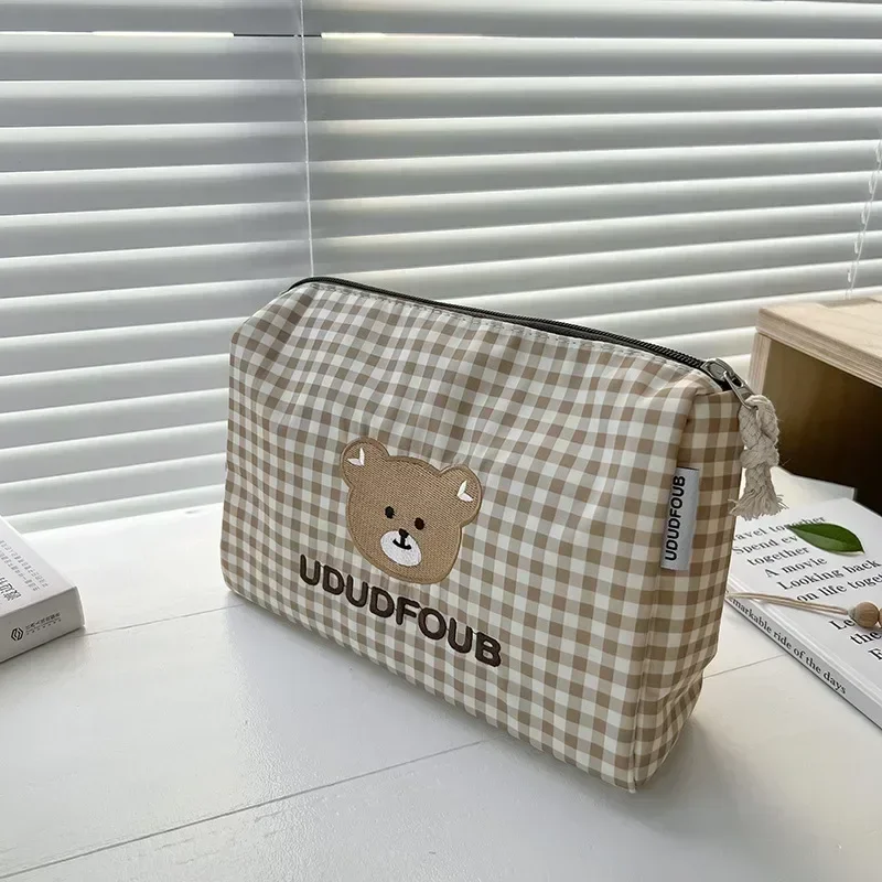 Cute Bear Baby Toiletry Bag Make Up Cosmetic Bags Portable Diaper Pouch Baby Items Organizer Reusable Cotton Cluth Bag for Mommy