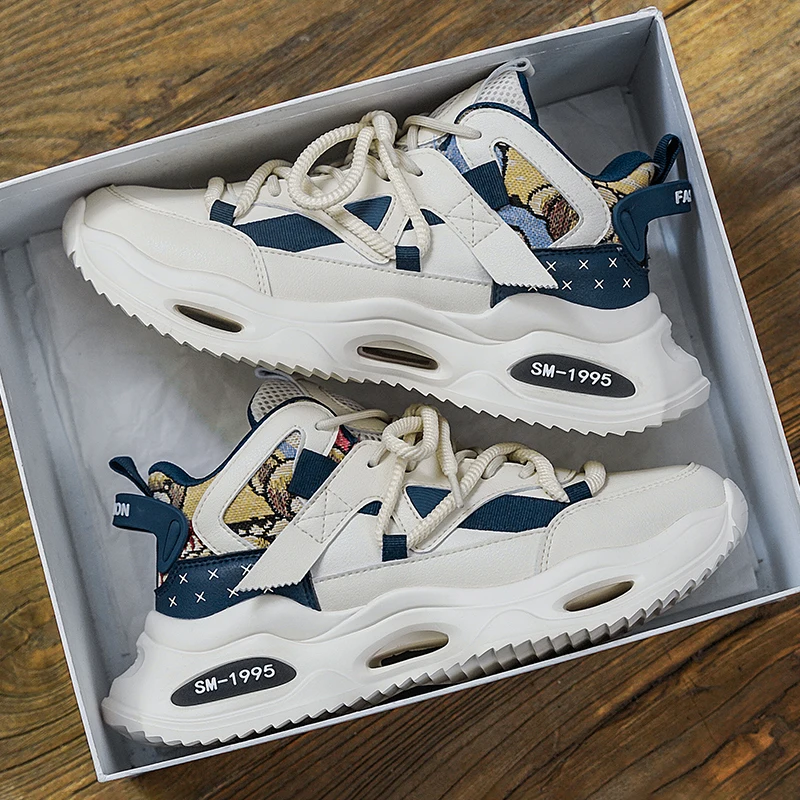 

Thick Sole Breathable Wear-resistant Man Footwear Spring and Autumn New Mens Casual Shoes Fashion Comfortable Anti Slip Sneakers