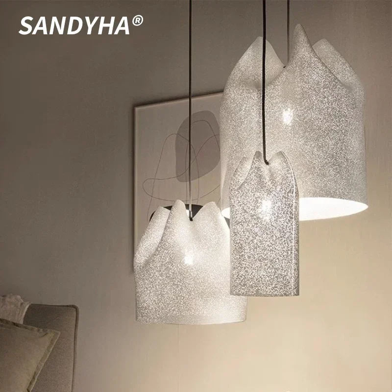 SANDYHA Stainless Steel Pendant Light Modern Hanging Chandelier for Living Room Dining Table Kitchen Home Decor Lighting Fixture