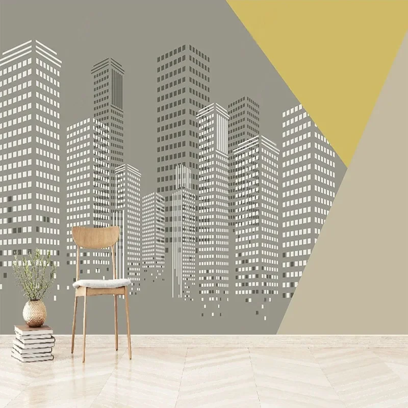 

Custom Photo Wallpaper 3D Simple High-Rise Buildings City Personality Geometric Background Wall Papel De Parede Home Décor Art