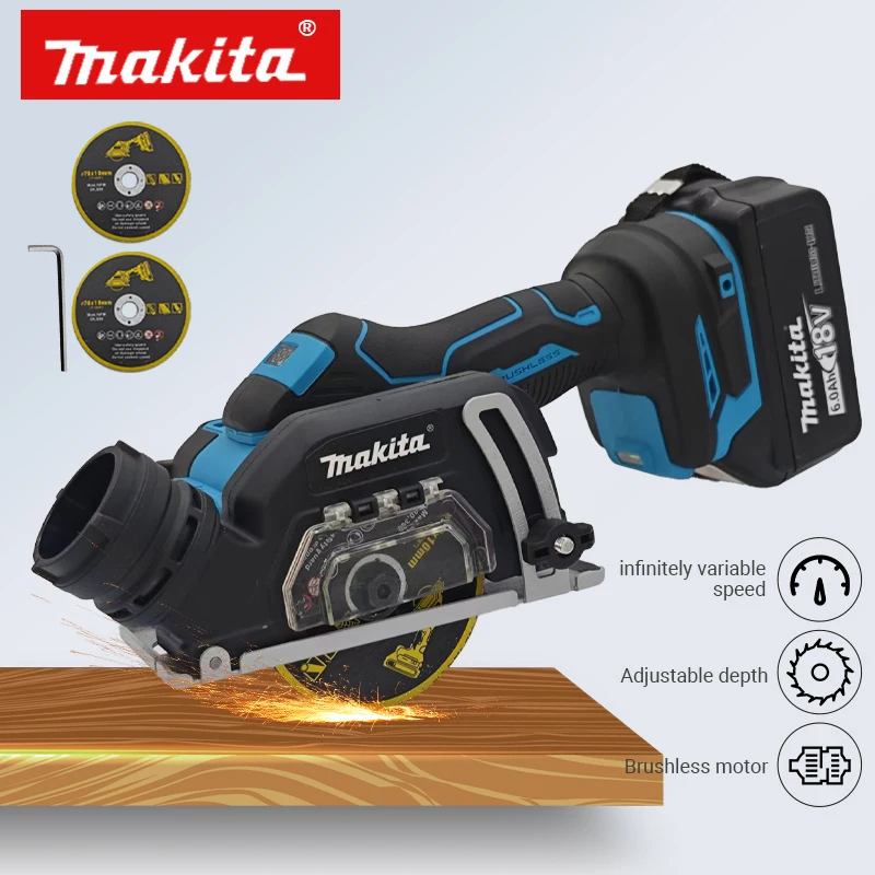 Makita – meuleuse d'angle électrique sans balais, Machine de découpe à affichage numérique sans fil, Machine de polissage, outils rechargeables 18V