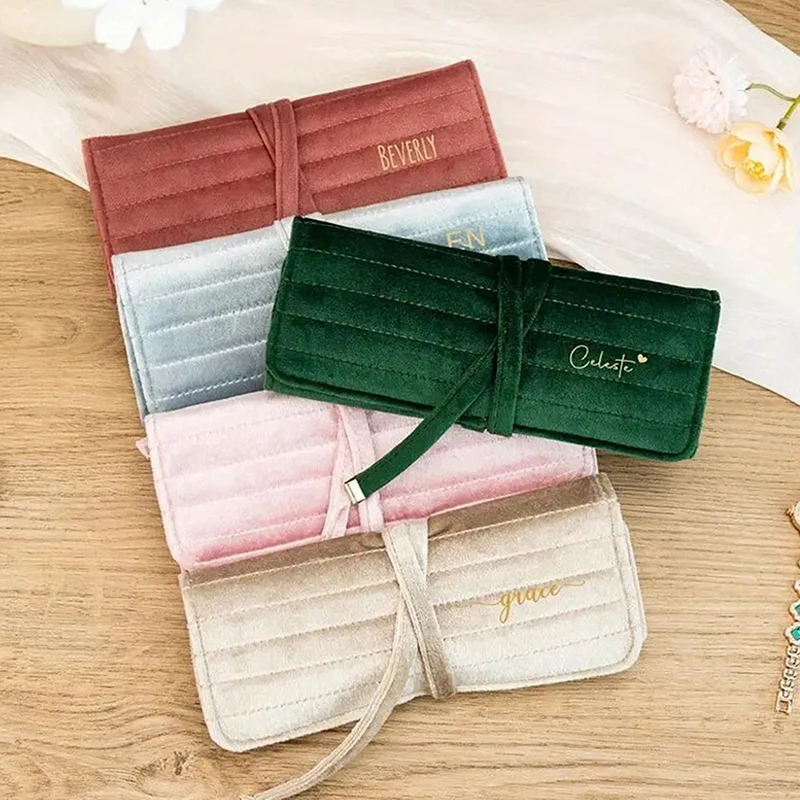 

1PC Velvet Jewelry Bag Dark Green Earrings Storage Bag Jewelry Storage Bag Compact For Home Display Gift