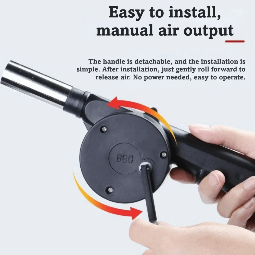 

Портативный ручной воздуходув для кемпинга, черный, прочный, пластиковый, легко собираемый, для барбекю, гриля, розжига, инструмент для пикника