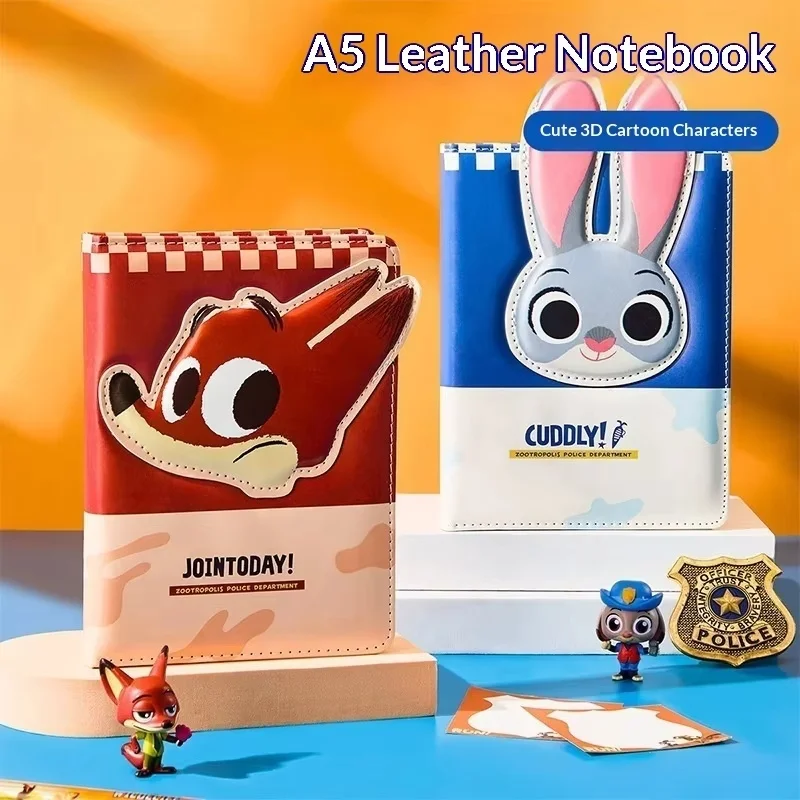 

3d Cartoon Character A5 Leather Notebook Journal Planner Notepad Cute Zootopia For Kids Girls Boys Students Journal