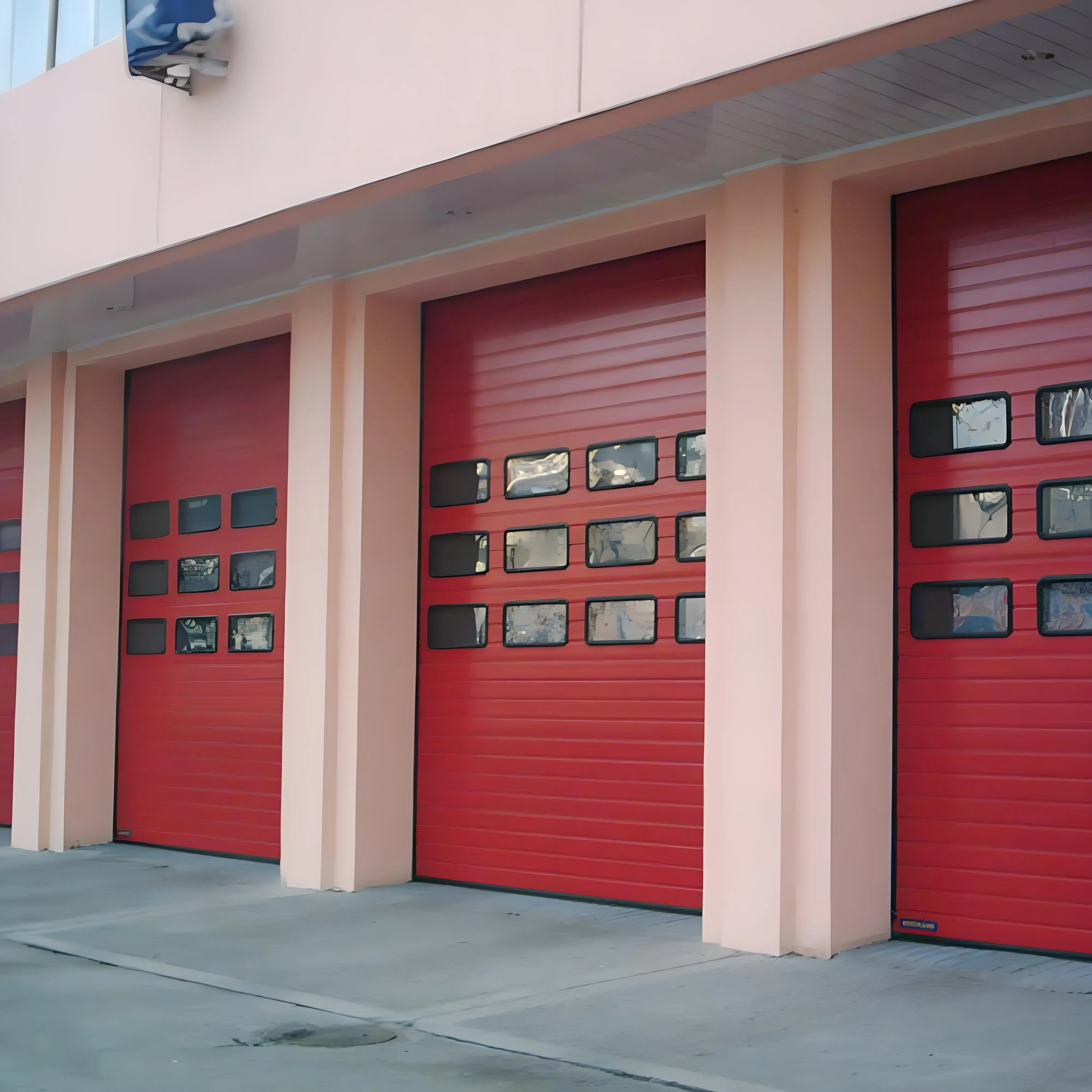 High Quality Fire Station Garage Door Stormproof Automatic Industrial Sectional Garage Door Resistance Steel Fire Door