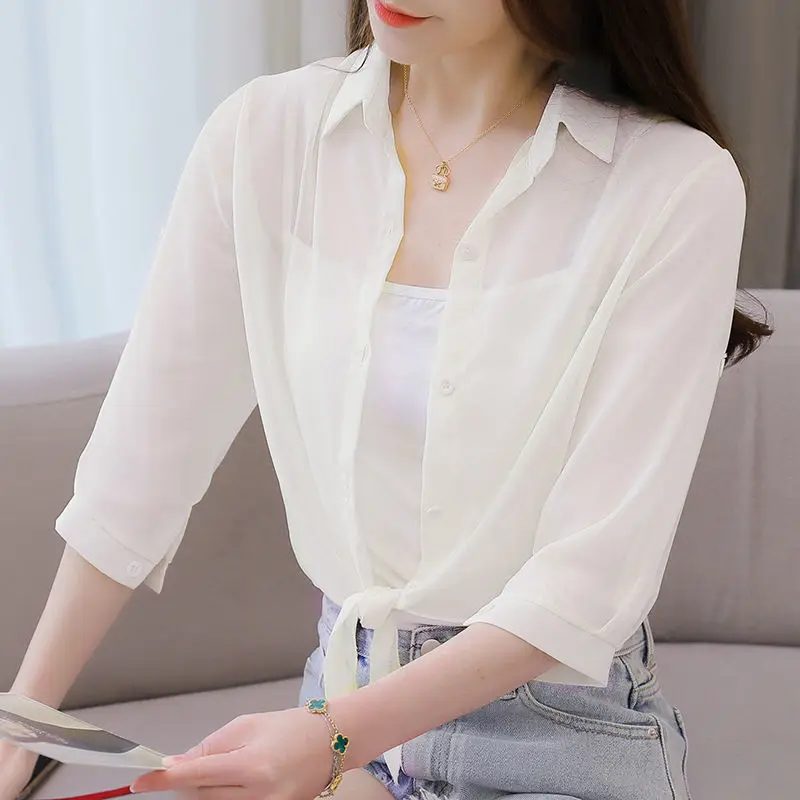 New Summer Small Shawl Thin Shirt Small Jacket for Women's Versatile Sun Protection Clothes Snow Furnish