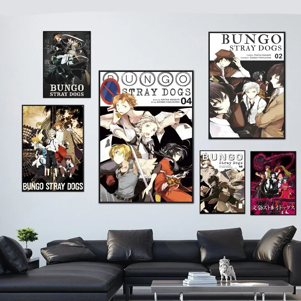 Bungo Stray Dogs Anime Poster Decorative Painting Bedroom Bedside Wall Sticker Living Room Restaurant Cafe Entrance Mural