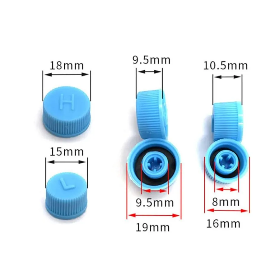 30Pcs Car A/C Refrigerant Port Caps Replacement Car Air Conditioning Charging Valve Dust Cover L/H Auto Air Conditioner Part