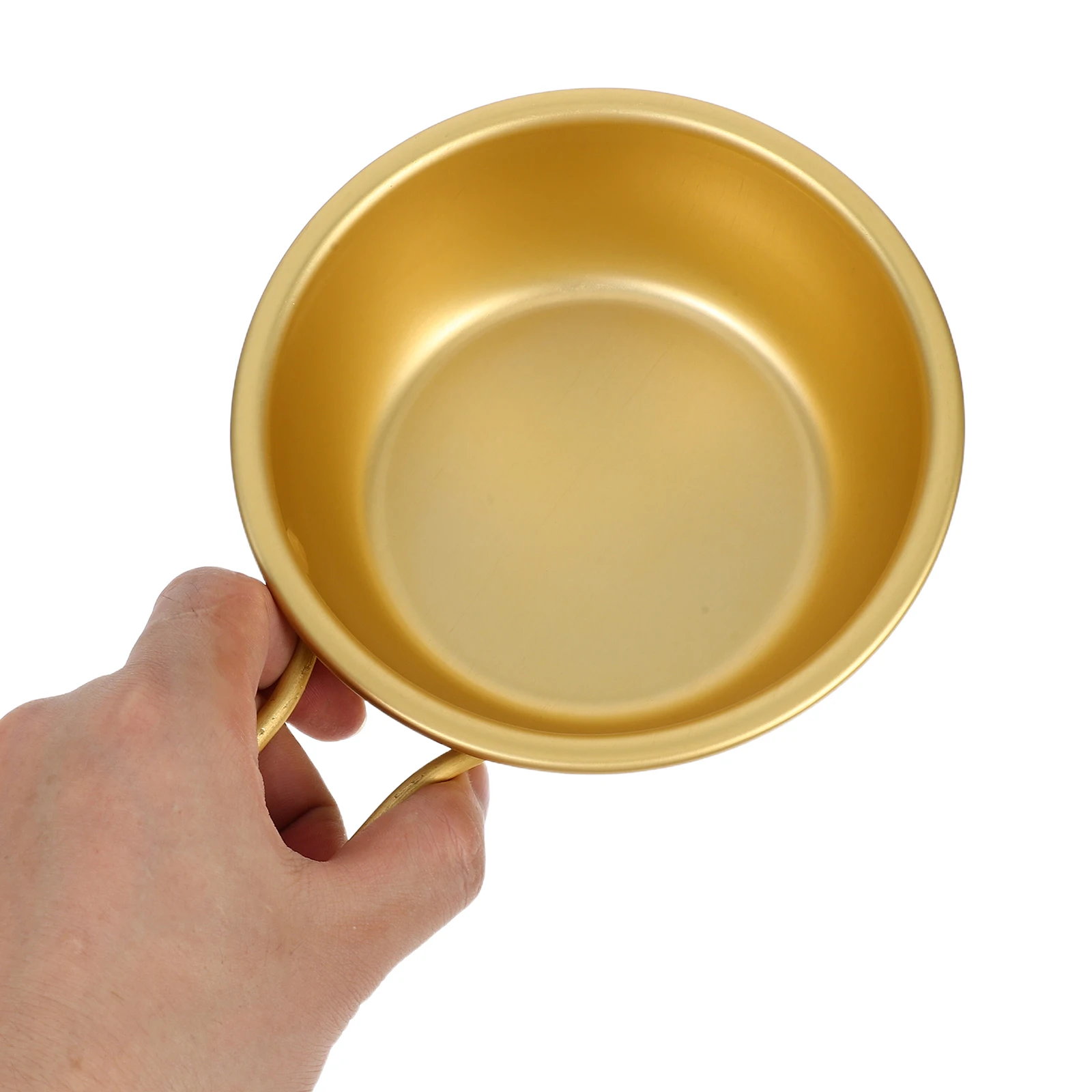 

2pcs Yellow Bowls Soup Pot Korean Style Metal Soup Ramen Small Serving Bowls Kitchen Essentials Bibimbap