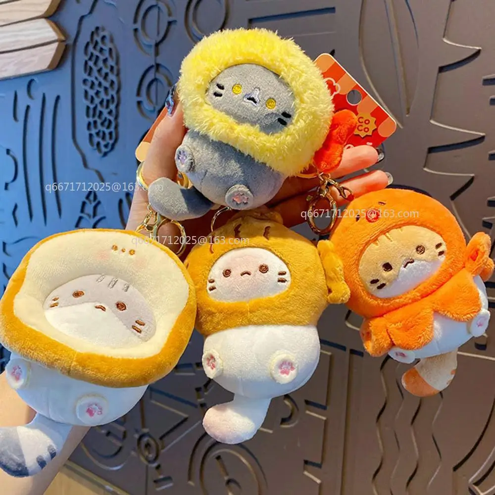 Cute Plush Kitten Keychain Creative Fashion Doll Backpack Car Key Decoration Pendant Gift