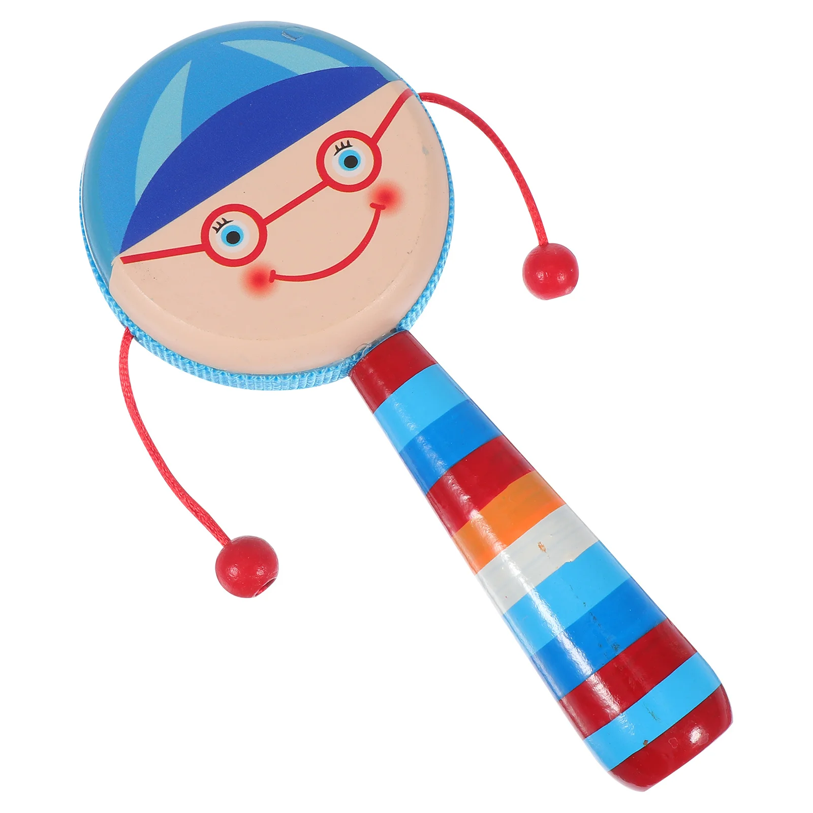

Wooden Rattle Drum Baby Hand-cranking Rattle-drum Plaything Bell Toys for Babies
