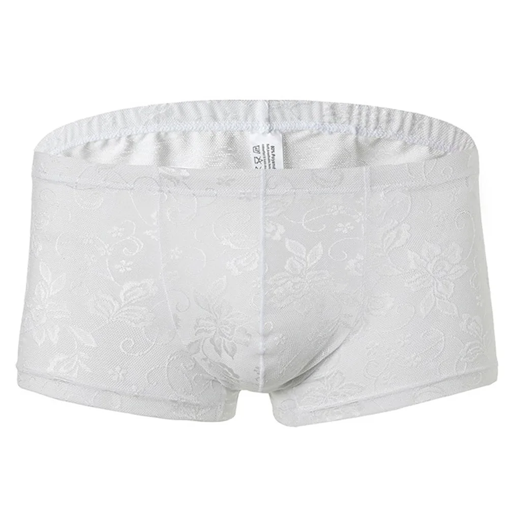 

Trunks Men Boxers See-through Sissy Pouch Panties Solid Underwear Gay Underwear Lace Boxer Briefs Mens Sexy Lingerie