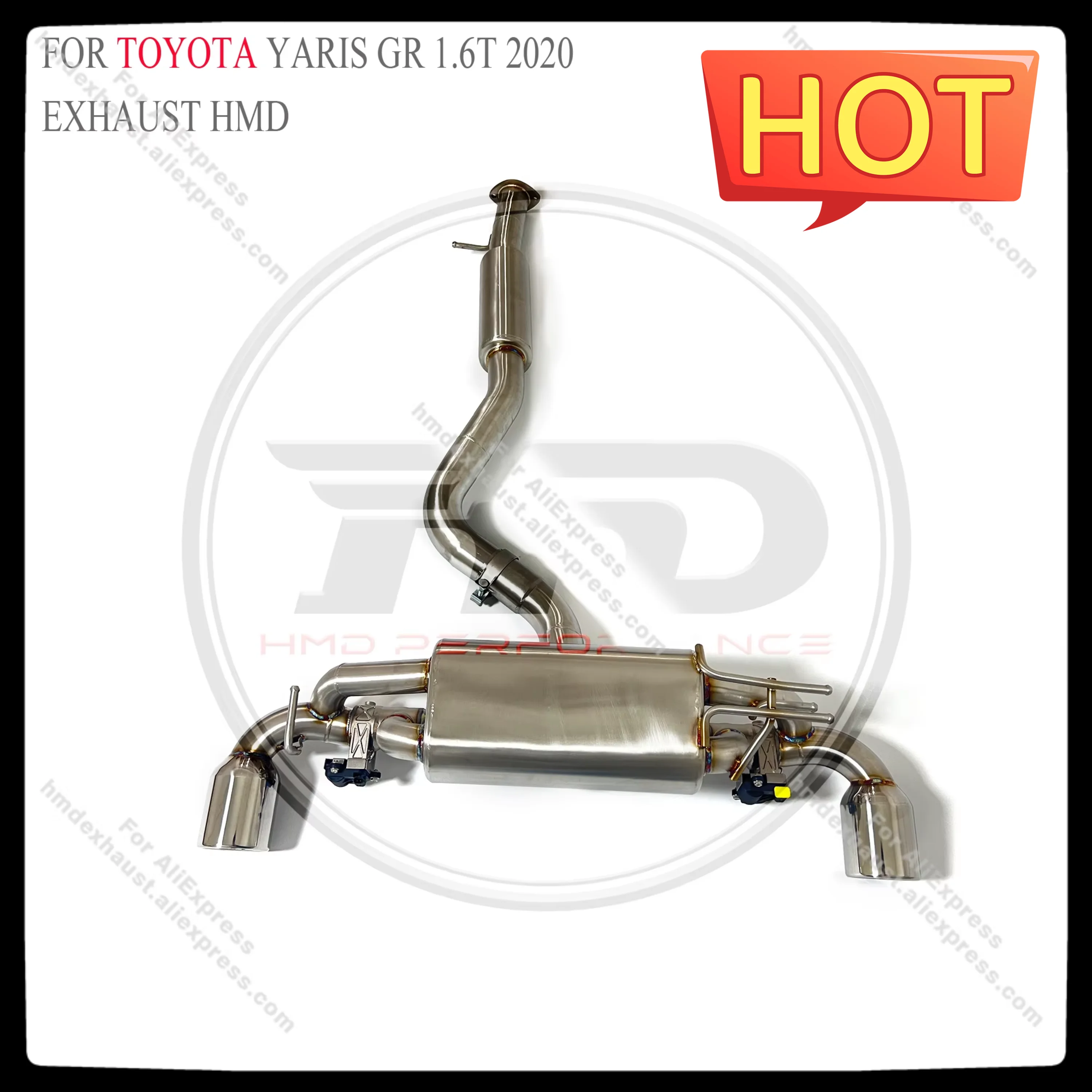 HMD Stainless Steel Exhaust Pipe System Performance Catback For Toyota Yaris GR 1.6T 2020 Muffler With Valve