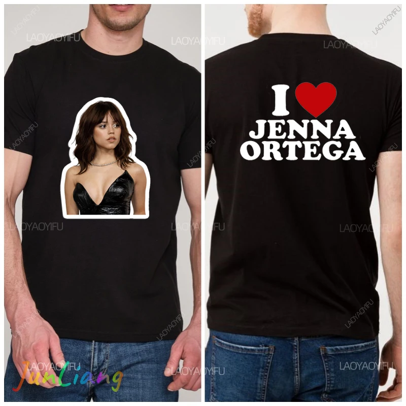 I love my girlfriend Jenna Ortega Men's T-shirt Vintage Fashion Casual Top Short sleeve Crew Neck Dress Full size XS-4XL